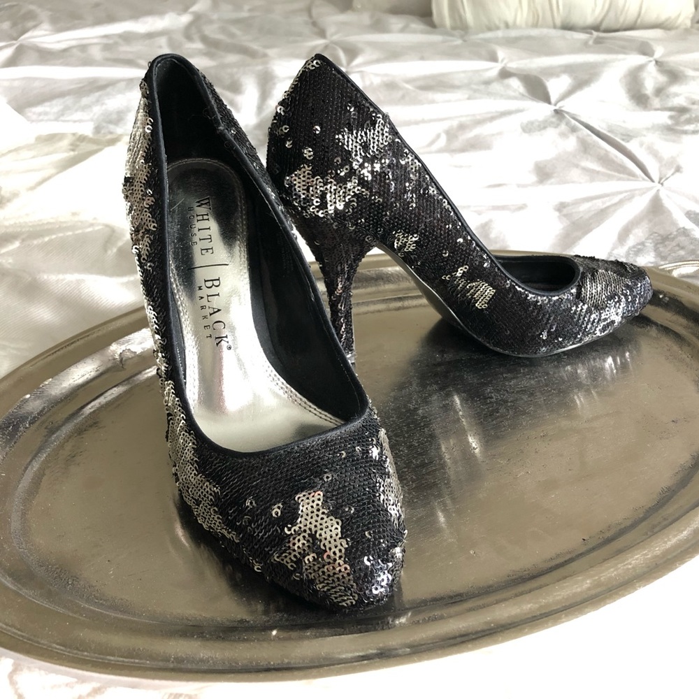 White House Black Market Sequin Heels